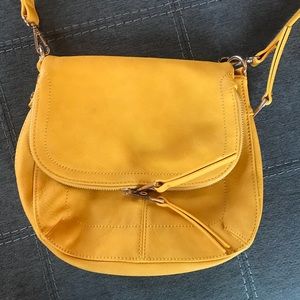 Mustard over the shoulder purse